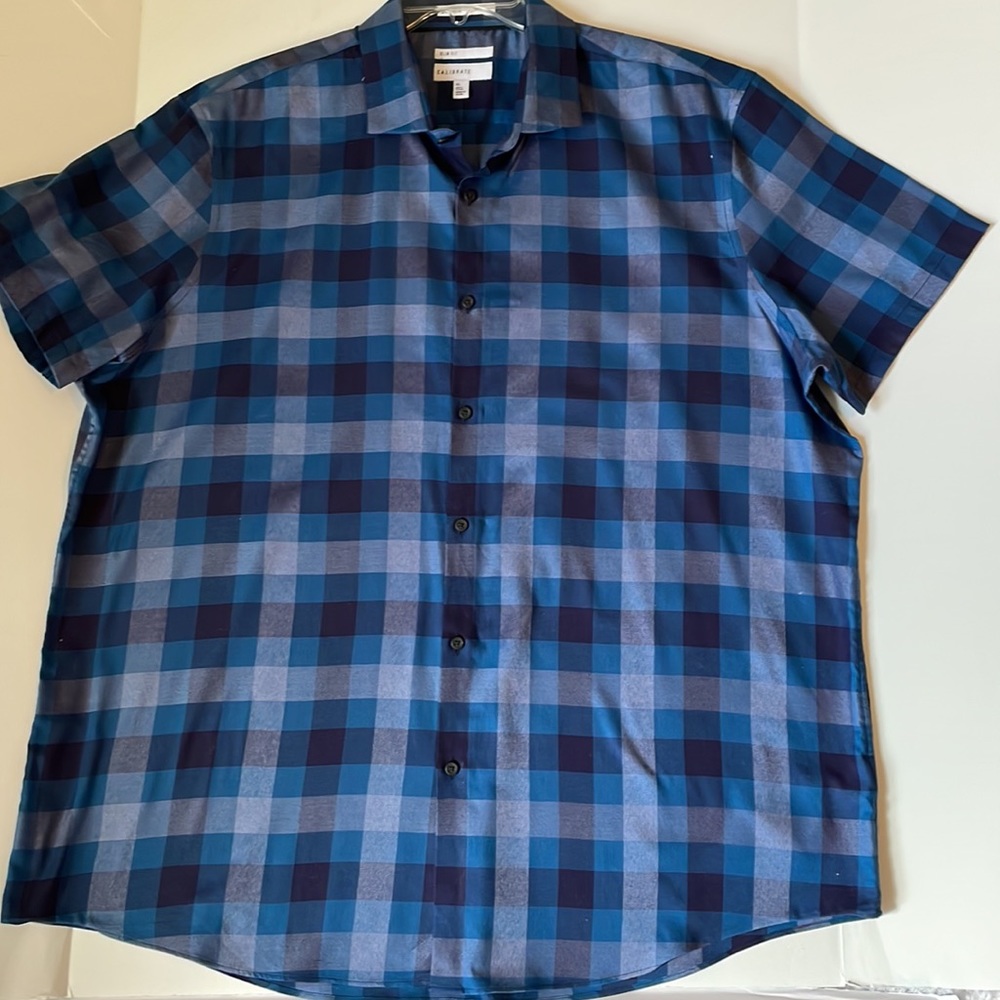 C2 by Calibrate Mens XXL  Short  Sleeve Button Down Shirt Slim fit